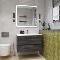 Тумба с раковиной Art&Max Family-M 75 подвесная, iron stone