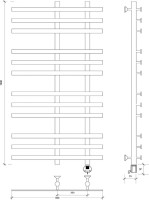 Полотенцесушитель электрический Secado Понтида 3, R 100x50 см, подключение справа, матовый черный, лесенка