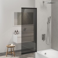 Шторка на ванну Berges River S Slider 065018 98 см, профиль черный матовый, стекло тонированное