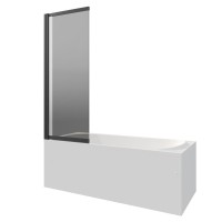 Шторка на ванну Berges River S Slider 065018 98 см, профиль черный матовый, стекло тонированное