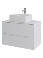 Тумба с раковиной Orange Line 80 подвесная, 2 ящика, матовая белая с раковиной B02-460W