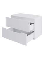 Тумба с раковиной Orange Line 80 подвесная, 2 ящика, матовая белая с раковиной B02-460W