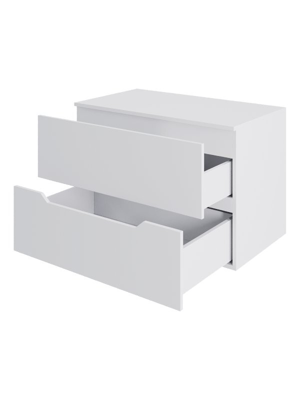 Тумба с раковиной Orange Line 80 подвесная, 2 ящика, матовая белая с раковиной B02-460W