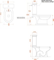 Унитаз-компакт напольный ArtCeram Hermitage HEV008 с микролифтом, фурнитура бронза