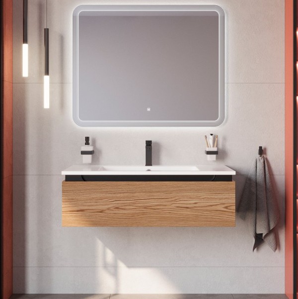 Мебель для ванной комнаты Cezares Slider 100 подвесная, 1 ящик, дуб тангент