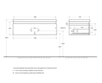 Мебель для ванной комнаты Cezares Slider 100 подвесная, 1 ящик, дуб тангент