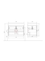 Тумба под раковину без столешницы Aqwella 5 stars Geometria 80 подвесная, 2 ящика, серая