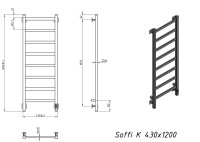 Полотенцесушитель электрический Grota Simple K RAL9016 EL 43х120, матовый белый