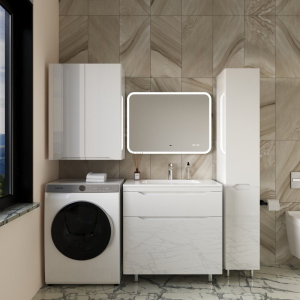 Мебель для ванной комнаты Style Line Марелла 80 напольная, белый глянец