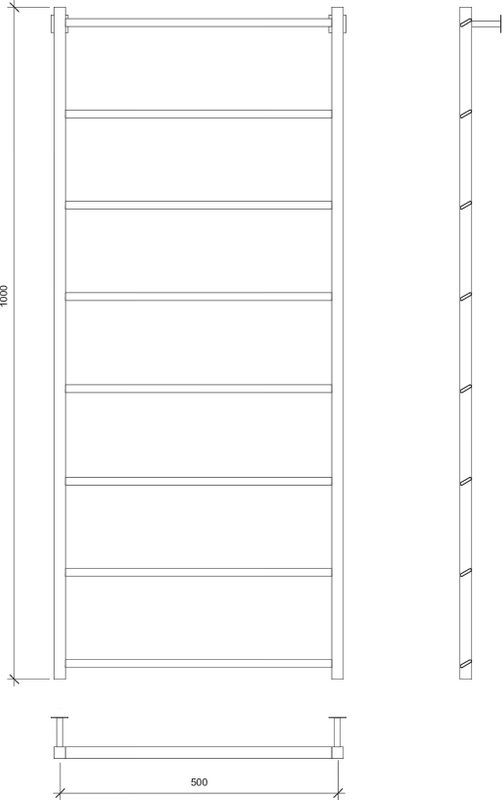 Полотенцесушитель водяной Secado Корсико Grado 100х50 100x55 см, черный матовый, лесенка