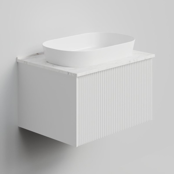 Тумба с раковиной La Fenice Terra 60 подвесная, bianca, столешница белый мрамор, раковина белая матовая