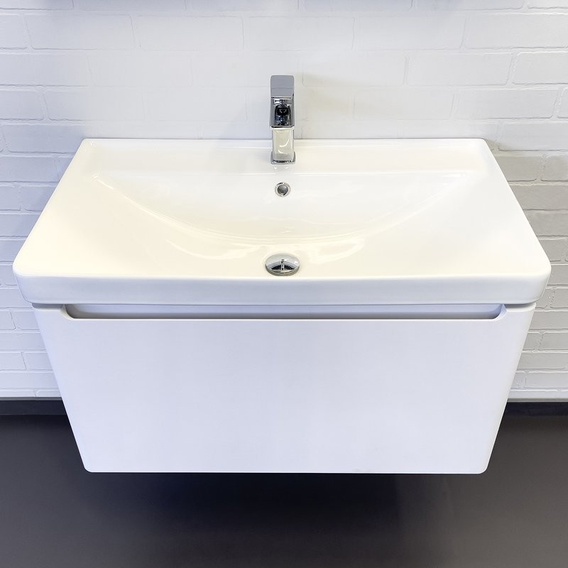 Тумба с раковиной Comforty Арзамас 80-1 подвесная, матовая белая