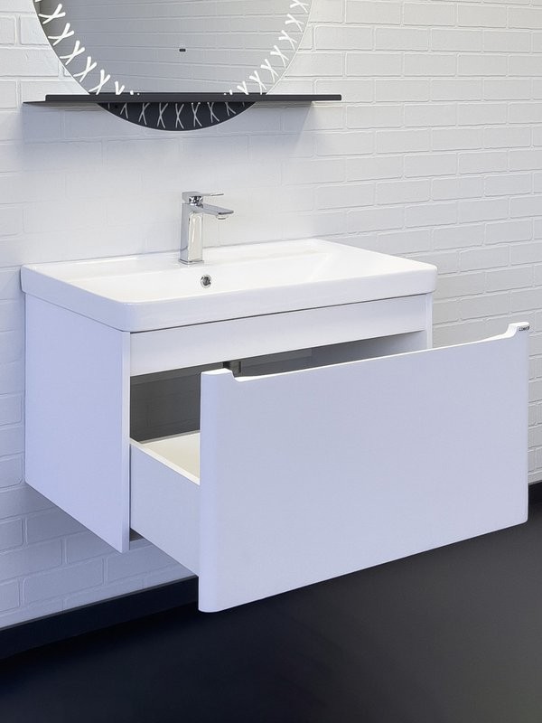 Тумба с раковиной Comforty Арзамас 80-1 подвесная, матовая белая