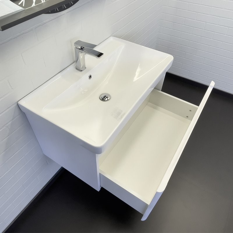 Тумба с раковиной Comforty Арзамас 80-1 подвесная, матовая белая