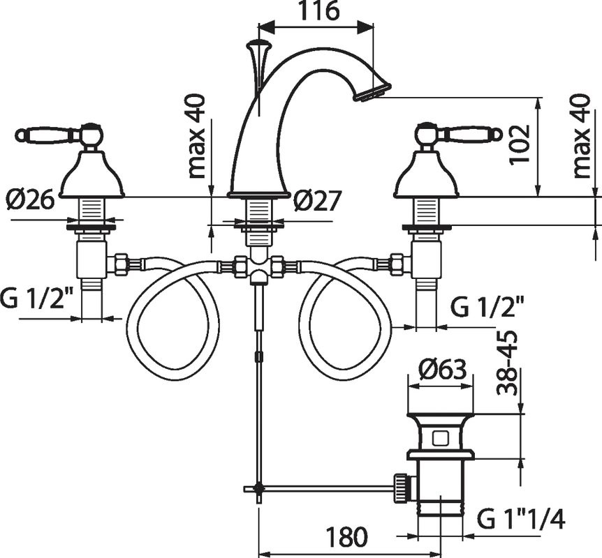 Смеситель для раковины Webert Dorian DO750101010