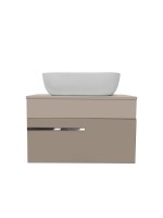 Тумба с раковиной Runo Вудлайн 65 розовая, бежевая, раковина Cuatro 50