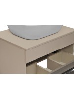 Тумба с раковиной Runo Вудлайн 65 розовая, бежевая, раковина Cuatro 50