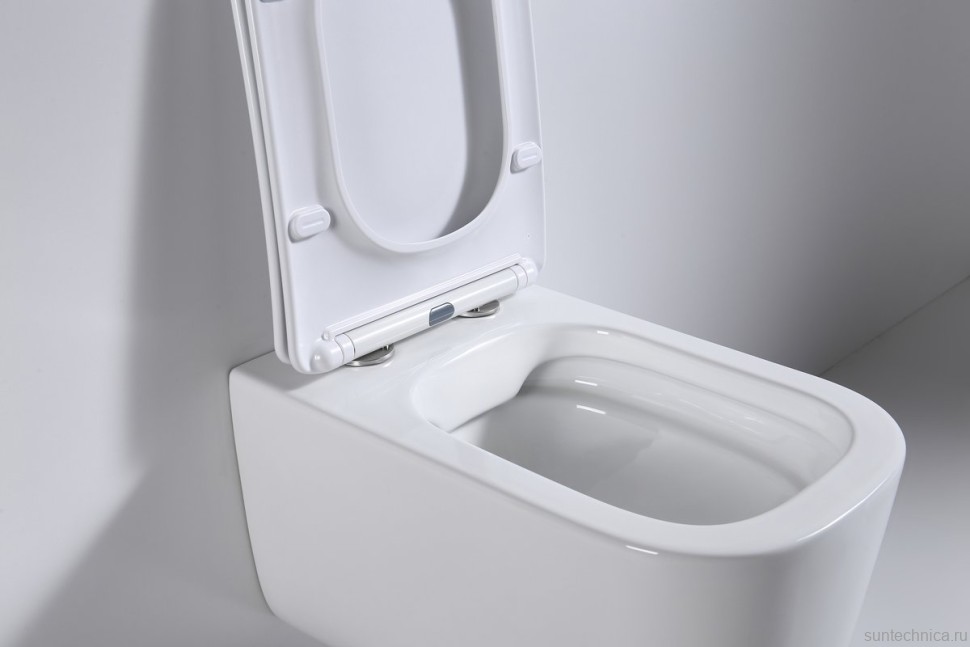 Унитаз подвесной beWash Schutz BKWHR002510 безободковый, с микролифтом, белый глянец