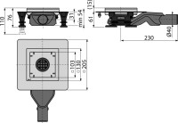 Душевой трап AlcaPlast APV APV110, без решетки