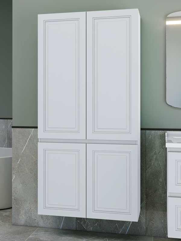 Шкаф-пенал для ванной Caprigo Wales 80 матовый белый