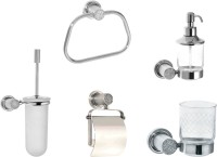 Набор Дозатор Boheme Royal Cristal Chrome подвесной + Стакан Chrome подвесной + Полотенцедержатель Chrome + Ершик Royal Cristal Chrome подвесной + Держатель Chrome с крышкой