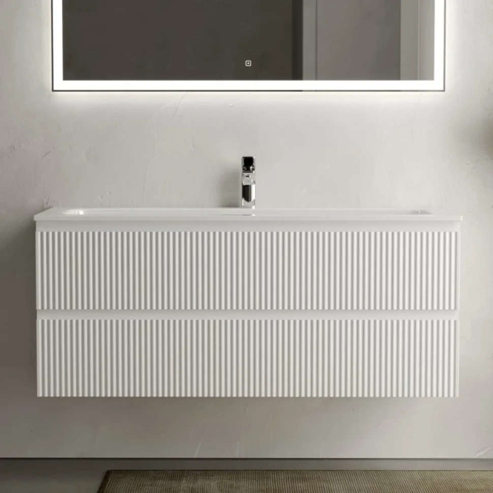 Тумба с раковиной Sancos Snob R 120 см, bianco, раковина CN7017