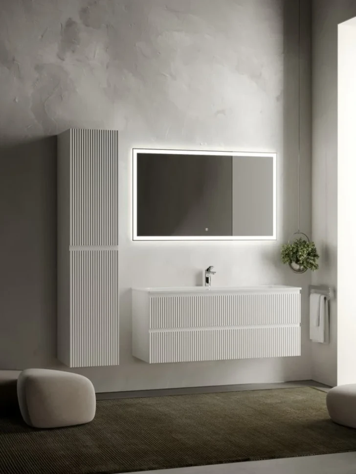 Тумба с раковиной Sancos Snob R 120 см, bianco, раковина CN7017