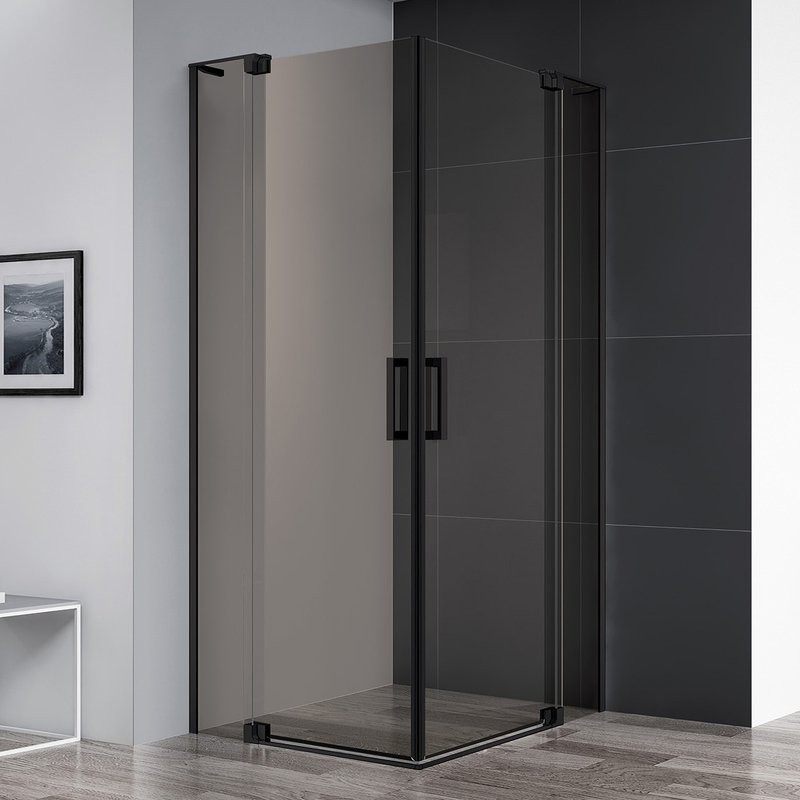 Душевой уголок Cezares Slider AH 2 80/90-90/100 BR Nero профиль черный, стекло бронза