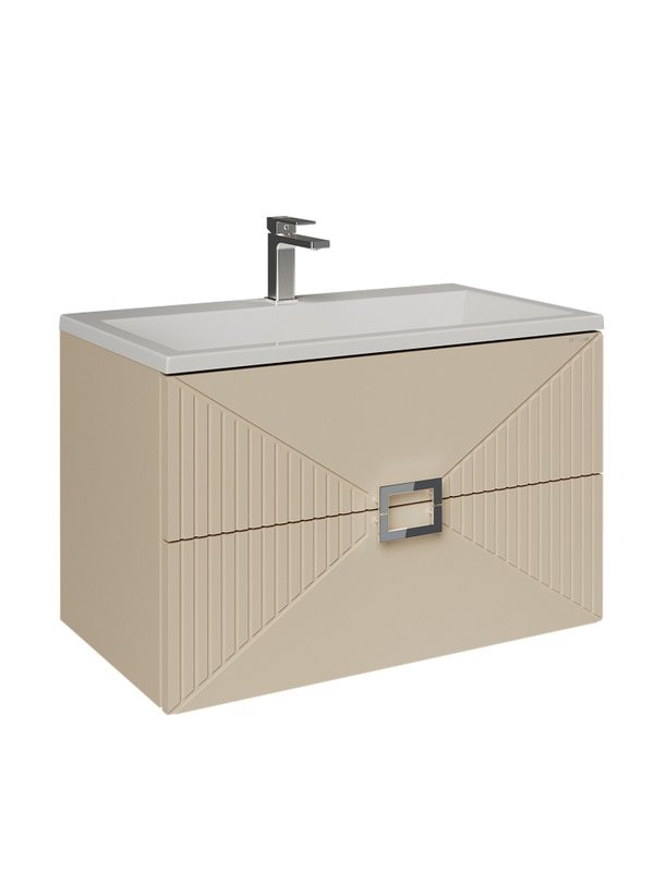 Тумба под раковину без столешницы Grossman Луксор 80 матовая бежевая
