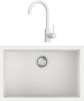 Комплект Мойка Omoikiri Yamakawa 75T-U/I-WH белая + Смеситель Shinagawa P-WH белый