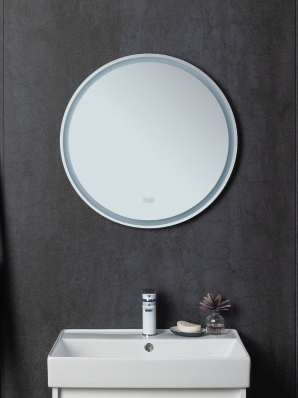 Зеркало круглое Aquanet Арт D 800 LED RGB с подсветкой, белое