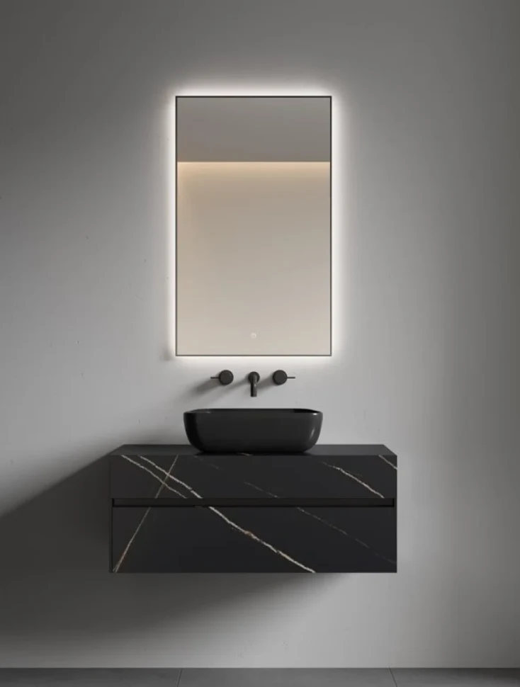 Зеркало Armadi Art 569 60 с подсветкой, диммером, с антизапотевателем, матовое черное