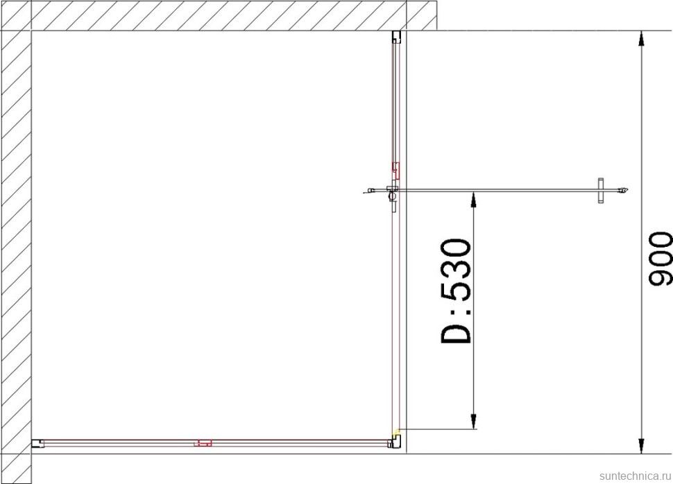 Душевая дверь в нишу Niagara Nova NG-63-9A 90 см, хром