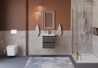 Тумба с раковиной BelBagno Kraft 39 50 подвесная, матовая темно-серая, раковина bb500/390etl