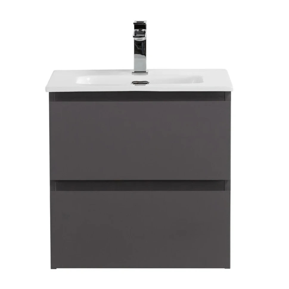 Тумба с раковиной BelBagno Kraft 39 50 подвесная, матовая темно-серая, раковина bb500/390etl