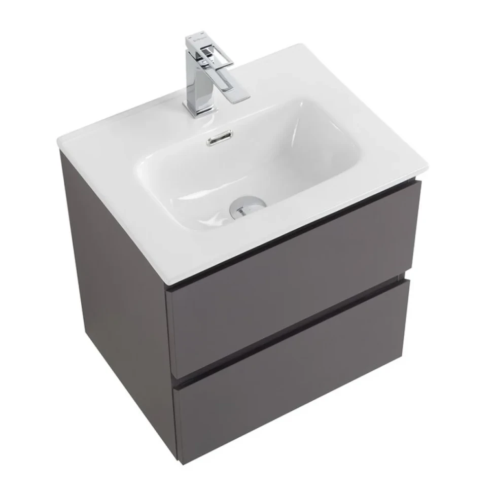 Тумба с раковиной BelBagno Kraft 39 50 подвесная, матовая темно-серая, раковина bb500/390etl
