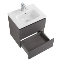 Тумба с раковиной BelBagno Kraft 39 50 подвесная, матовая темно-серая, раковина bb500/390etl