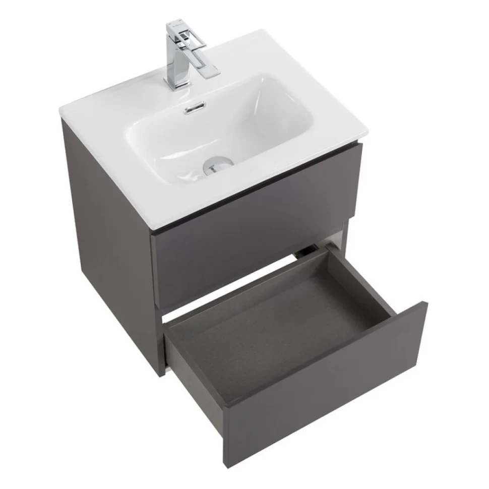 Тумба с раковиной BelBagno Kraft 39 50 подвесная, матовая темно-серая, раковина bb500/390etl