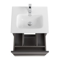 Тумба с раковиной BelBagno Kraft 39 50 подвесная, матовая темно-серая, раковина bb500/390etl