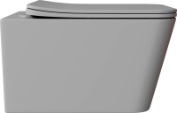 Унитаз подвесной Aqueduto Macio MAC0130 безободковый, с микролифтом, серый матовый + Ершик Ridder Fashion 2001413 фиолетовый