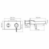 Смеситель для раковины Wasserkraft Sauer 7130 С ВНУТРЕННЕЙ ЧАСТЬЮ, глянцевое золото