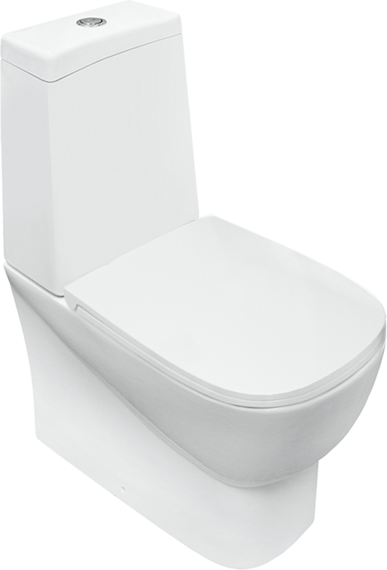 Унитаз-компакт напольный Sanita luxe Infinity RML Slim безободковый, с микролифтом, белый