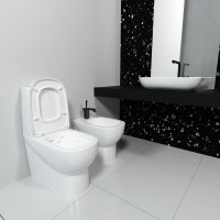 Унитаз-компакт напольный Sanita luxe Infinity RML Slim безободковый, с микролифтом, белый