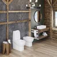 Унитаз-компакт напольный Sanita luxe Infinity RML Slim безободковый, с микролифтом, белый