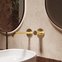 Смеситель для раковины Vincea Аура VBFW-6AU1BG С ВНУТРЕННЕЙ ЧАСТЬЮ, брашированное золото