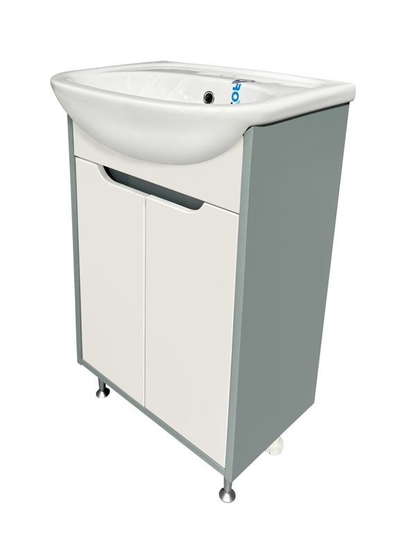 Мебель для ванной комнаты Runo Эконова 50 напольная, бирюзово-белая