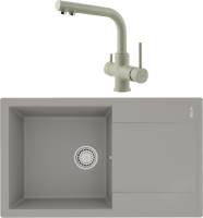 Комплект Мойка Lemark Imandra 840 9910033 грей + Смеситель Comfort LM3061PGR грей