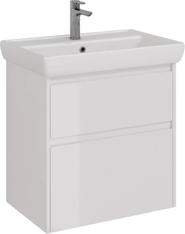 Тумба с раковиной Lemark Combi 70 белая глянцевая