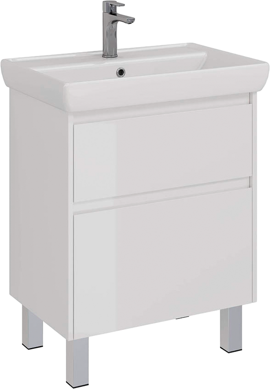Тумба с раковиной Lemark Combi 70 белая глянцевая