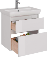 Тумба с раковиной Lemark Combi 70 белая глянцевая